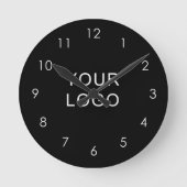 Moderne Business Professional Logo Black Ronde Klok (Voorkant)
