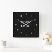 Moderne Business Professional Logo Black Vierkante Klok (Huis)
