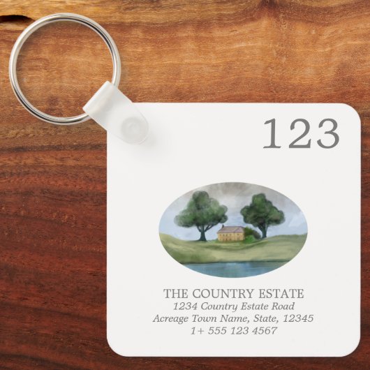 Moderne Business Property Room Number QR-code Sleutelhanger (Voorkant)