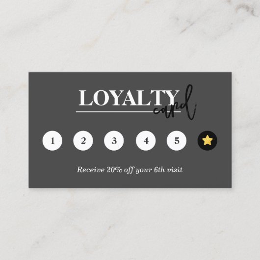 Moderne business reward Dark Grey Flat Klantenkaartje (Voorkant)