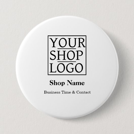 Moderne Business Shop Minimalistisch Wit Ronde Button 7,6 Cm (Voorkant)