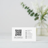 Moderne Business Social Media Iconen QR Code Eenvo Visitekaartje (Staand voorkant)