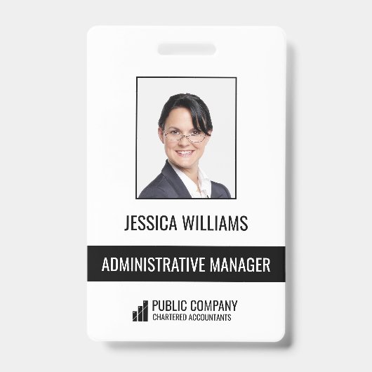 Moderne Business Staff Employee ID-badge Badge (Voorzijde)