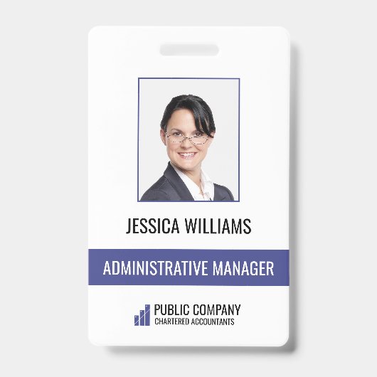 Moderne Business Staff Employee ID-badge Badge (Voorzijde)