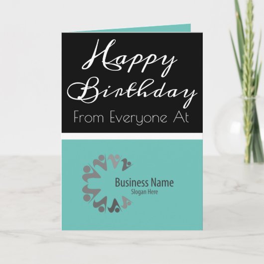 Moderne business to Employee Personalized Birthday Bedankkaart (Voorkant)