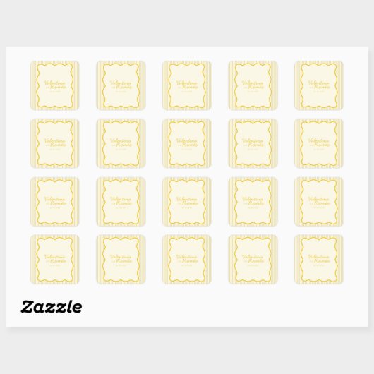 Moderne Butter Yellow Wedding sticker (Vel)