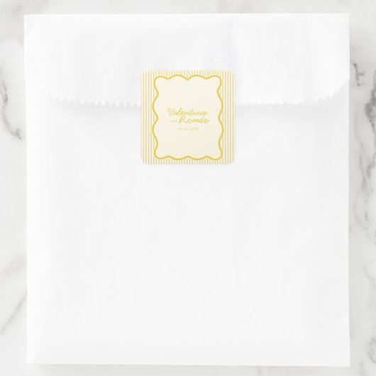 Moderne Butter Yellow Wedding sticker (Tas)