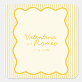 Moderne Butter Yellow Wedding sticker (Voorkant)