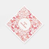 Moderne Butterflies Waterverf Coral Pink Servet (Hoek)