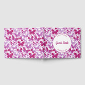 Moderne Butterflies Waterverf Magenta Roze Gastenboek (Volledig)