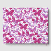 Moderne Butterflies Waterverf Magenta Roze Gastenboek (Achterkant)