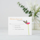 Moderne Butterfly RSVP-kaart - Kleur RSVP Kaartje (Staand voorkant)