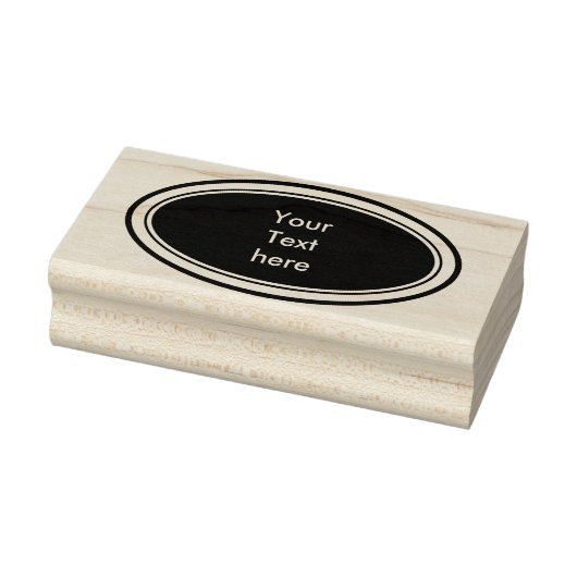 Moderne Button Ovaal met lijst + jouw naam Rubberstempel (Stempel)