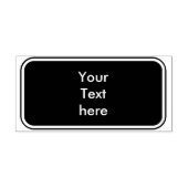 Moderne Button Rechthoek met lijst + jouw naam Rubberstempel (Afrduk)