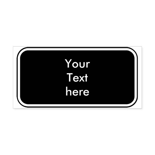 Moderne Button Rechthoek met lijst + jouw naam Rubberstempel (Afrduk)