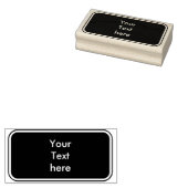 Moderne Button Rechthoek met lijst + jouw naam Rubberstempel (Gestempeld)