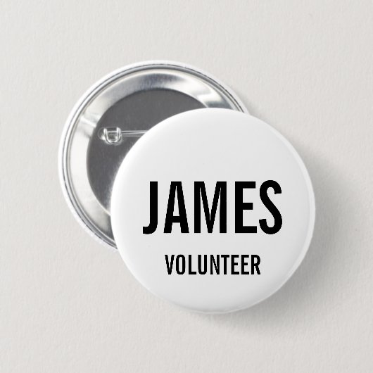 Moderne Button voor witte vrijwilligers (Voorkant /achterkant)
