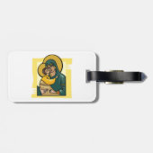 Moderne Byzantijnse Maagd Maria en Kind Religieus Bagagelabel (Achterkant horizontaal)