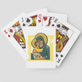 Moderne Byzantijnse Maagd Maria en Kind Religieus Pokerkaarten (Achterkant)