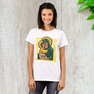 Moderne Byzantijnse Maagd Maria en Kind Religieus T-shirt