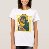 Moderne Byzantijnse Maagd Maria en Kind Religieus T-shirt (Voorkant)