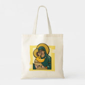 Moderne Byzantijnse Maagd Maria en Kind Religieus Tote Bag (Achterkant)