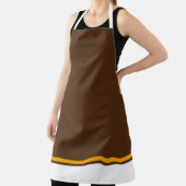 Moderne cacao bruin wit geel zoom strepen schort (Insitu)