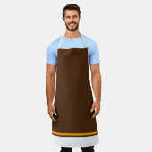 Moderne cacao bruin wit geel zoom strepen schort (Gedragen)