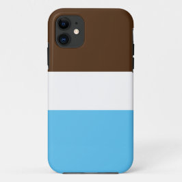 Moderne Cacao Bruin Witte Hemel Blauw Brede Strepe Case-Mate iPhone Case