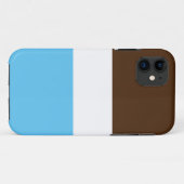 Moderne Cacao Bruin Witte Hemel Blauw Brede Strepe Case-Mate iPhone Case (Achterkant (horizontaal))