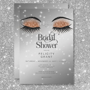 Moderne Cacao Bruine Glam Ogen Bruidsfeest Kaart