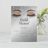 Moderne Cacao Bruine Glam Ogen Bruidsfeest Kaart (Staand voorkant)