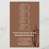 Moderne Cacao Pod Chocolatier Chocolade Shop Menu (Voorkant)