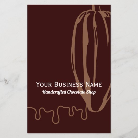 Moderne Cacao Pod Chocolatier Chocolade Shop Menu (Achterkant)