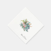 Moderne cactus Arrangement Wedding Script Names Servet (Hoek)