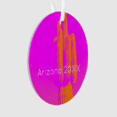 Moderne Cactus Art Aangepaste Tekst Heet Roze Sina Ornament (voorkant)