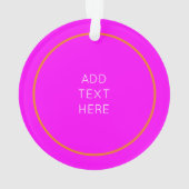 Moderne Cactus Art Aangepaste Tekst Heet Roze Sina Ornament (achterkant)