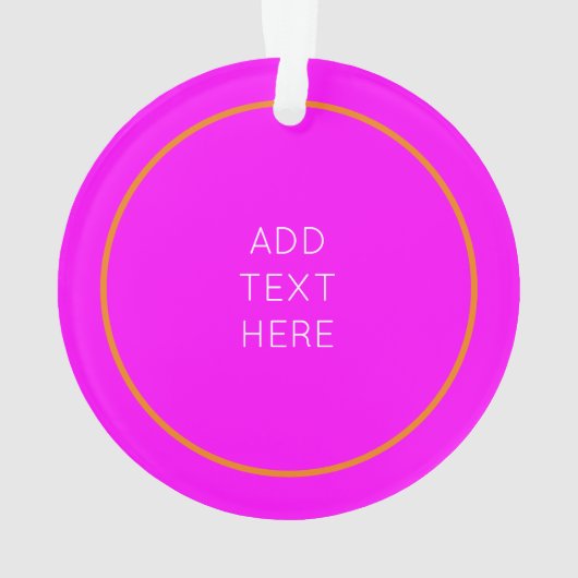 Moderne Cactus Art Aangepaste Tekst Heet Roze Sina Ornament (achterkant)