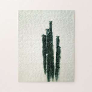 Moderne Cactus Art Green Of White Legpuzzel