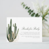 Moderne Cactus Baby shower Books for Baby Kaart (Staand voorkant)
