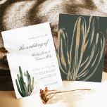 Moderne Cactus bruiloft uitnodiging<br><div class="desc">Deze uitnodiging is voorzien van weelderige waterverf cactus en een elegant script lettertype. Dit is de perfecte uitnodiging voor uw bohemien-,  zomer- of tuinbruiloft.</div>