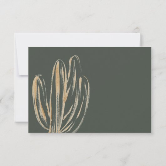 Moderne Cactus bruiloft vriendelijk reageren RSVP- RSVP Kaartje (Achterkant)