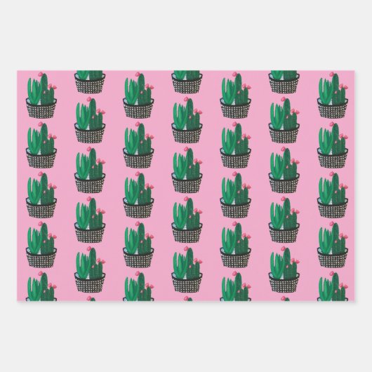 Moderne Cactus die papierbladen overvullen Inpakpapier Vel (Voorkant 2)