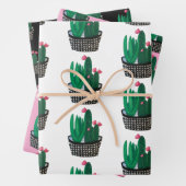 Moderne Cactus die papierbladen overvullen Inpakpapier Vel (In situ)