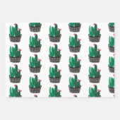 Moderne Cactus die papierbladen overvullen Inpakpapier Vel (Voorkant)