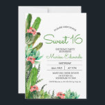 Moderne Cactus Fiesta Sweet 16 Verjaardag Uitnodig Kaart<br><div class="desc">Moderne Cactus Fiesta Sweet 16 Verjaardag Uitnodiging Moderne cactus of fiesta thema zoete 16 verjaardag uitnodiging met een rode bloeiende cactus en sappige arrangement en een bewerkbare groene kalligrafie kop. Dit ontwerp kan voor elke leeftijd worden gebruikt.</div>