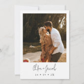 Moderne cactus-fotobruiloft bewaart de datumkaart kaart (Achterkant)