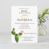 Moderne Cactus Gouden Glitter Hart Bruidsdouche Kaart (Staand voorkant)
