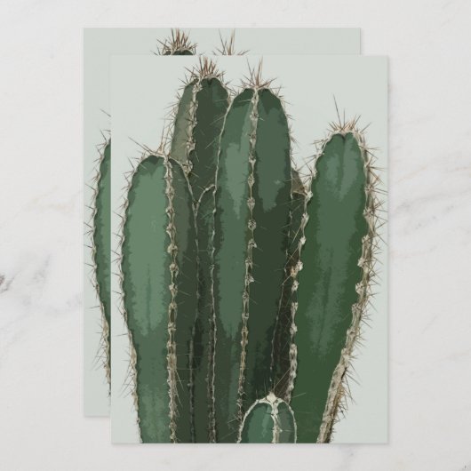 Moderne Cactus groen foto Feestdagenkaart (Voorkant / Achterkant)
