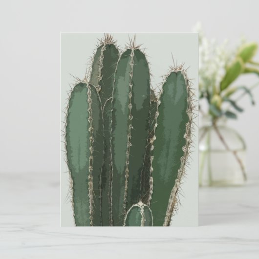 Moderne Cactus groen foto Feestdagenkaart (Staand voorkant)